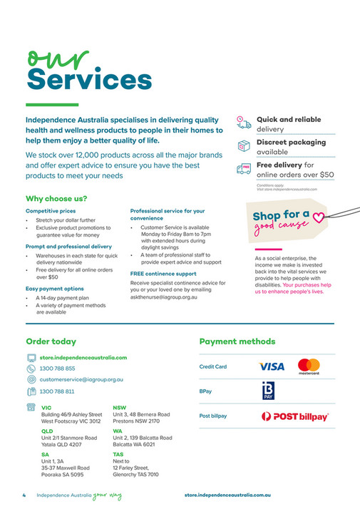 Independence Australia Continence products for bladder health Page 45