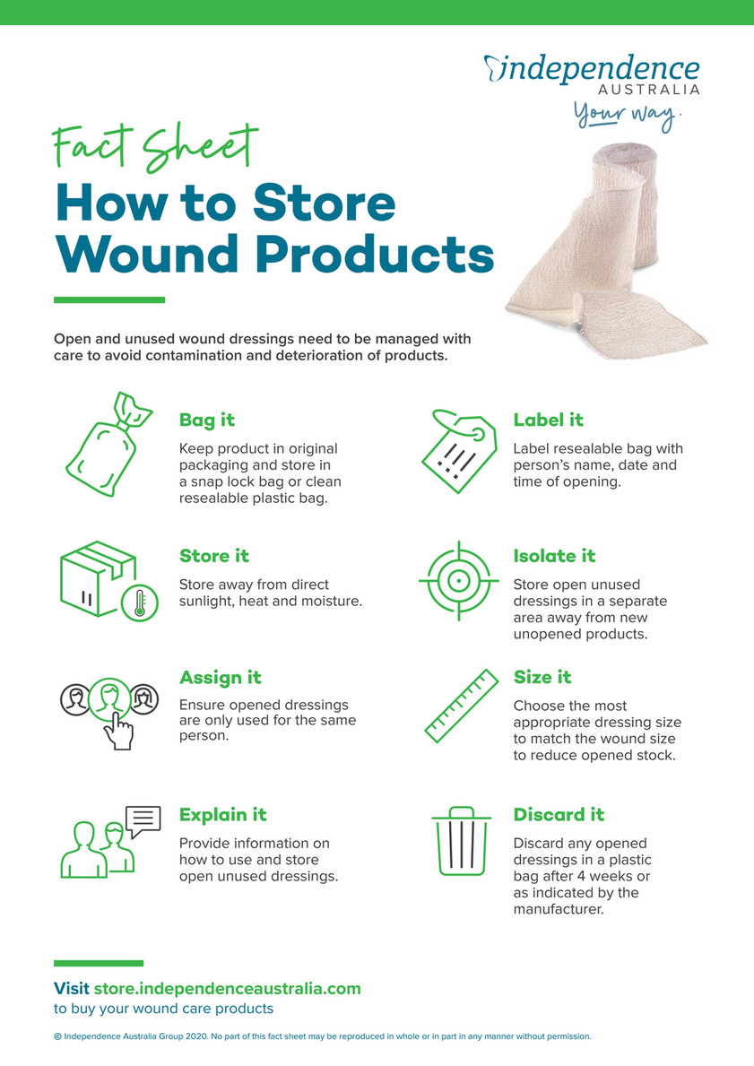 Independence Australia - How to Store Wound Care Products - Page 1 Independence Australia - How to Store Wound Care Products - Page 1