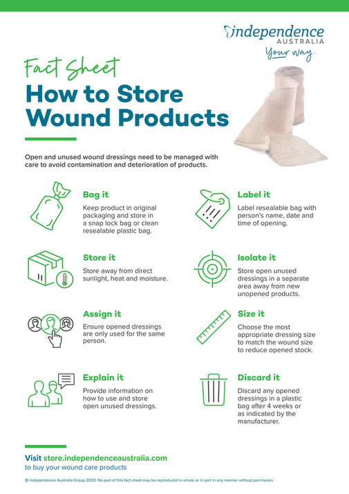 Independence Australia How to Store Wound Care Products Page 1