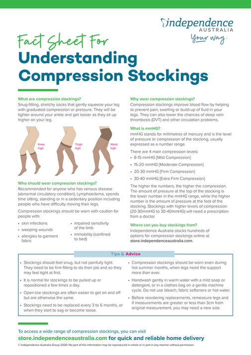 Independence Australia - Understanding Compression Stockings - Page 1