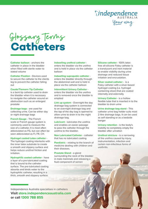 Independence Australia Catheter Glossary Terms Page 1