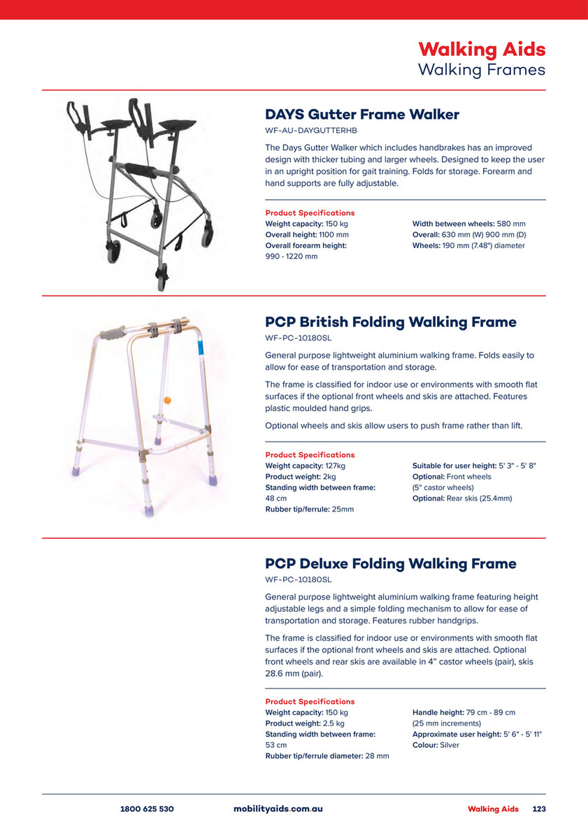 PCP British Folding Walking Frame - Mobility Aids Australia