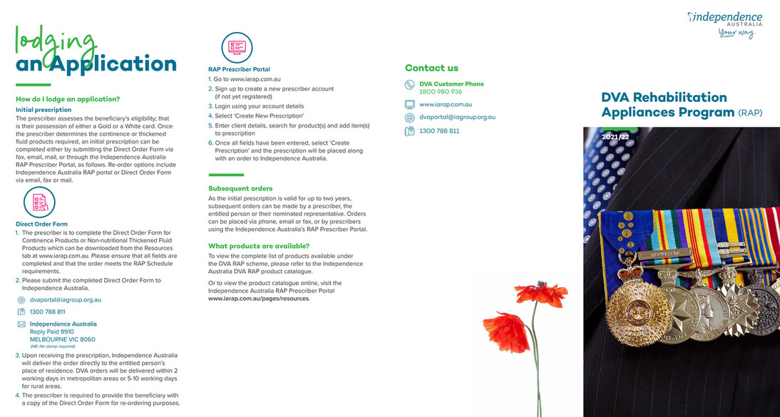 Independence Australia IA21_DVA_8pg_Flyer_DIGITAL Page 1